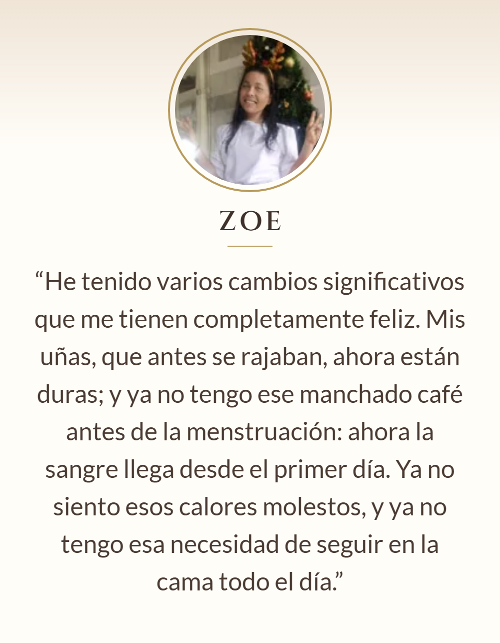 Testimonio de Zoe
